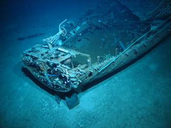 Stern of what is believed to be 36-foot motor pinnace
